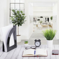 Вертикальный лоток для бумаг BRAUBERG ECONOMY 220x70x290 мм, черный 238112