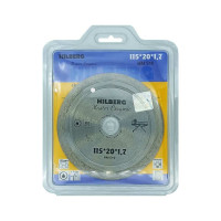 Диск алмазный отрезной Hilberg сплошной 115x20 Master Ceramic HM510