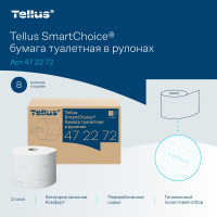 Туалетная бумага в рулонах Tellus SmartOne T8 8 рулонов в упаковке арт.472272 25241