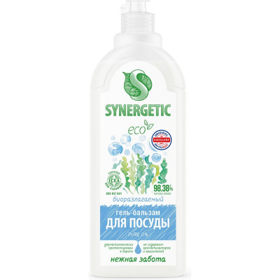 Гель-бальзам для мытья посуды  SYNERGETIC Pure 0 1 л 103115