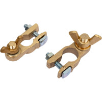 Клеммы АКБ в комплекте StartVOLT латунь, гайка-барашек 8мм SBT 002