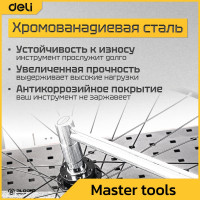 Динамометрический ключ DELI DL300 0-300 нм, 1/2", длина 480 мм, головка Cr-V, противоскользящая рукоятка 104459