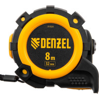 Рулетка Denzel 8 м, 32 мм, автоматическая фиксация, нейлоновое покрытие, магнит. зацеп, двухсторонняя разметка 31524