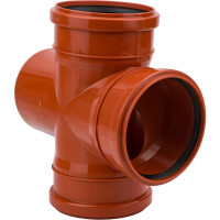 Крестовина ПОЛИТЭК однопл. 110x110x110/87 (наруж.), 110110187