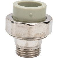 Разъемная муфта Политэк с наруж.рез. 20x1/2 PPRC, серый 9800002012с