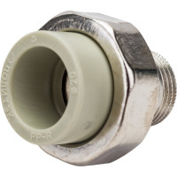 Разъемная муфта Политэк с наруж.рез. 20x1/2 PPRC, серый 9800002012с