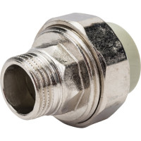 Разъемная муфта Политэк с наруж.рез. 20x1/2 PPRC, серый 9800002012с