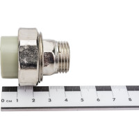 Разъемная муфта Политэк с наруж.рез. 20x1/2 PPRC, серый 9800002012с