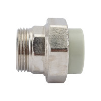 Разъемная муфта Политэк с наруж.рез. 25x1 PPRC, серый 9800002501с