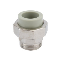 Разъемная муфта Политэк с наруж.рез. 25x1 PPRC, серый 9800002501с