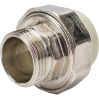 Разъемная муфта Политэк с наруж.рез. 32x1 PPRC, серый 9800003201с