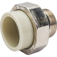 Разъемная муфта Политэк с наруж.рез. 32x1 PPRC, серый 9800003201с