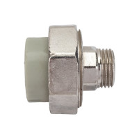 Разъемная муфта Политэк с наруж.рез. 25x1/2 PPRC, серый 9800002512с