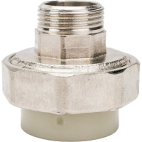 Разъемная муфта Политэк с наруж.рез. 32x3/4 PPRC, серый 9800003234с