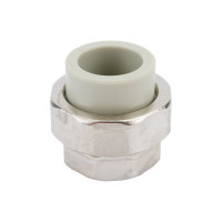 Разъемная муфта Политэк с внутр.рез. 20x3/4 PPRC, серый 9801002034с