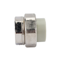 Разъемная муфта Политэк с внутр.рез. 20x3/4 PPRC, серый 9801002034с