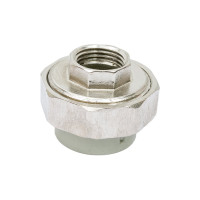 Разъемная муфта Политэк с внутр.рез. 25x1/2 PPRC, серый 9801002512с