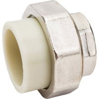 Разъемная муфта Политэк с внутр.рез. 32x1 PPRC, серый 9801003201с