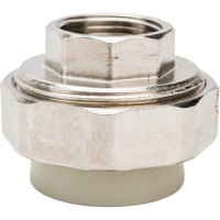 Разъемная муфта Политэк с внутр.рез. 32x3/4 PPRC, серый 9801003234с