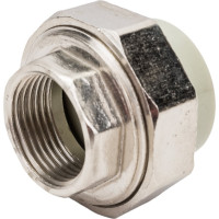 Разъемная муфта Политэк с внутр.рез. 25x3/4 PPRC, серый 9801002534с