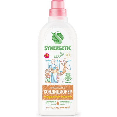 Кондиционер для белья SYNERGETIC МИНДАЛЬНОЕ МОЛОЧКО 1 л 4623721671432  110101/8