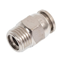 Фитинг прямой металлический 8 мм, 1/4"M Pegas pneumatic 6108