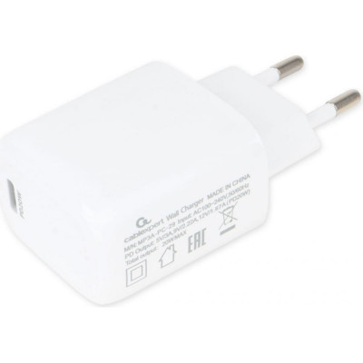 Cablexpert Адаптер питания MP3A-PC-29, PD20W,QC3.0,белыйMP3A-PC-29