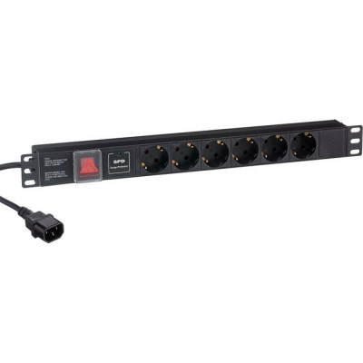 Блок розеток ExeGate ServerPro PDU-19H609 Al-6S-C14-2CU-SPD1 280834