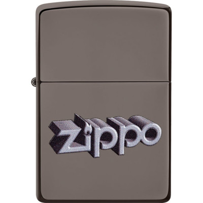 ZIPPO Зажигалка Design с покрытием Black Ice , латунь/сталь, чёрная, глянцевая, 38x13x57 мм 49417