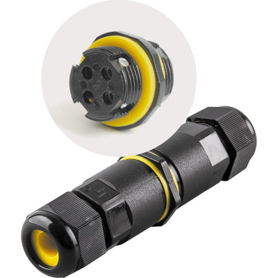 FERON Соединитель-коннектор для проводов LD518, 2-контактный, водонепроницаемый, черный 30шт в упак. 32241