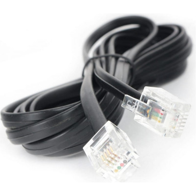 Cablexpert Кабель.телефонный аппарат-розетка TC6P4C-2M-BK 2 м черныйTC6P4C-2M-BK