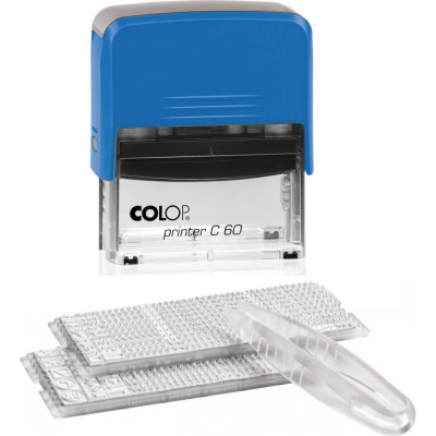 Пластмассовый самонаборный штамп Colop Printer C60-SET F син
