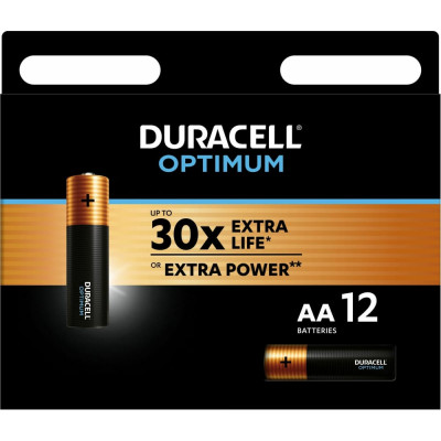 Duracell Optimum батарейки щелочные размера АА, 12 шт., Б0056028