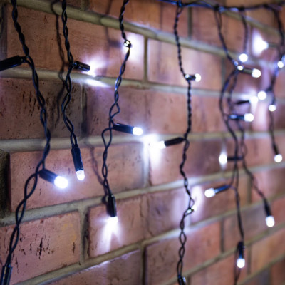 Neon-Night Гирлянда Бахрома, 4,8x0,6 м, мерцание, черный провод, 176 LED белый 255-175