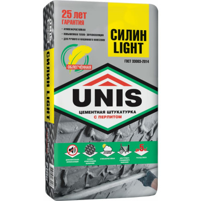 Цементная штукатурка UNIS СИЛИН LIGHT 4607005183248