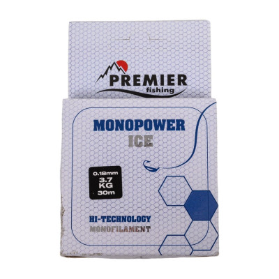 Premier Fishing Леска MONOPOWER ICE 0,18mm/30m Clear Nylon PR-MI-T-018-30 280974