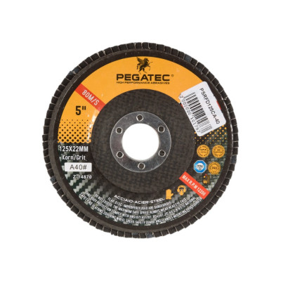 Pegatec Круг лепестковый 125x22 для стали, зернистость 40 Т27 арт. PSRFD125CA-40