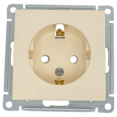 Розетка с заземлением и с защитными шторками, бежевая WESSEN 59 Systeme Electric RS16-152-2-86