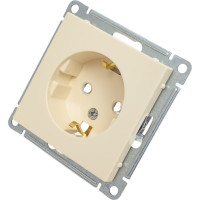 Розетка с заземлением и с защитными шторками, бежевая WESSEN 59 Systeme Electric RS16-152-2-86