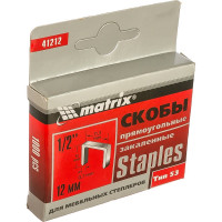Скоба закаленная (1000 шт; 12 мм; тип 53) для степлеров Matrix 41212