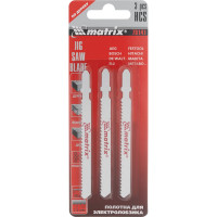 Пилка по дереву (3 шт; 75х2.5 мм; HCS) для лобзиков MATRIX 78141