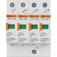 Разрядник TDM ELECTRIC ОПС1-B 4Р 30kA 400B 60kA SQ0201-0004