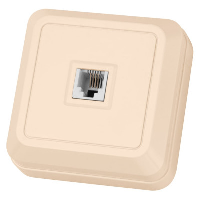 Розетка открытой установки TФ RJ-11 IP20, слоновая кость TDM ELECTRIC Ладога SQ1801-0023