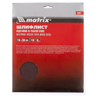 Шлифлист на тканевой основе, P 80, 230 х 280 мм, 10 шт., водостойкий MATRIX 75641