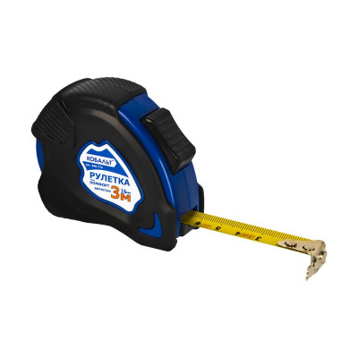 Рулетка Комфорт (3м x 16мм) обрезиненный корпус КОБАЛЬТ 646-775