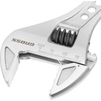 Разводной ключ GROSS 250 мм CrV, двухкомпонентная ручка 15562