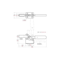 Механический зажим с горизонтальной ручкой, усилие 400кг WOODWORK GH-200-W