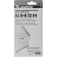 Набор коротких имбусовых ключей TORX, 9шт, T10-T50, CrV, сатин MATRIX 12305