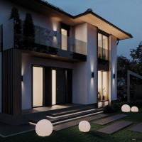 Садово-парковый светильник FERON DH0702 230V 2*E27 черный 06294