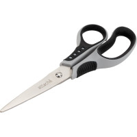 Тупоконечные ножницы Attache Graphite 195 мм с пластиковыми прорезиненными анатомическими ручками, цвет чёрно-серый 880872